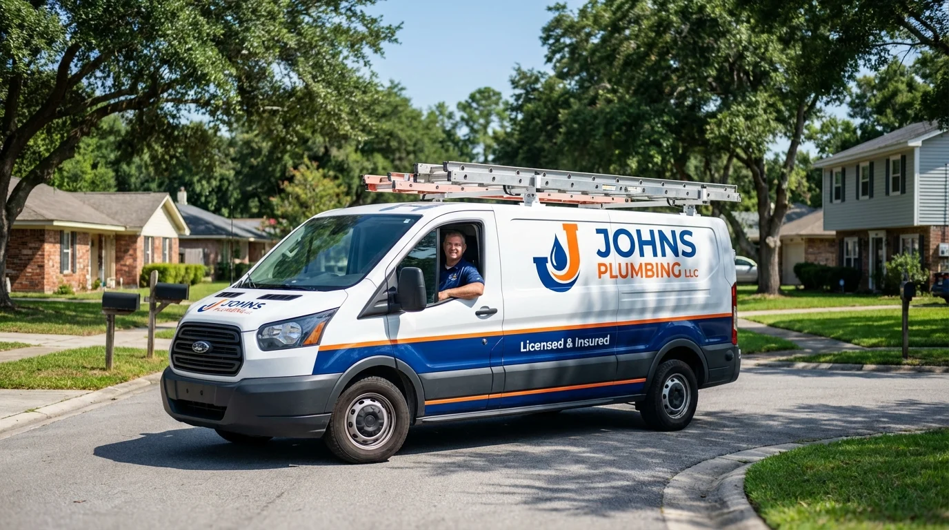 Johns Plumbing LLC service van in Glen Burnie, MD