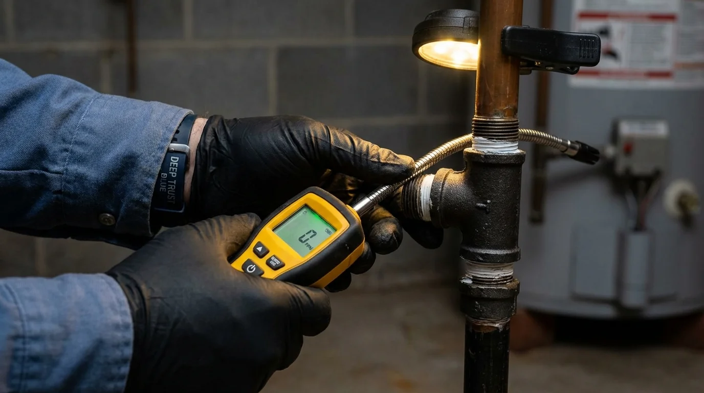 Gas leak detection with electronic sniffer by Johns Plumbing LLC in Glen Burnie