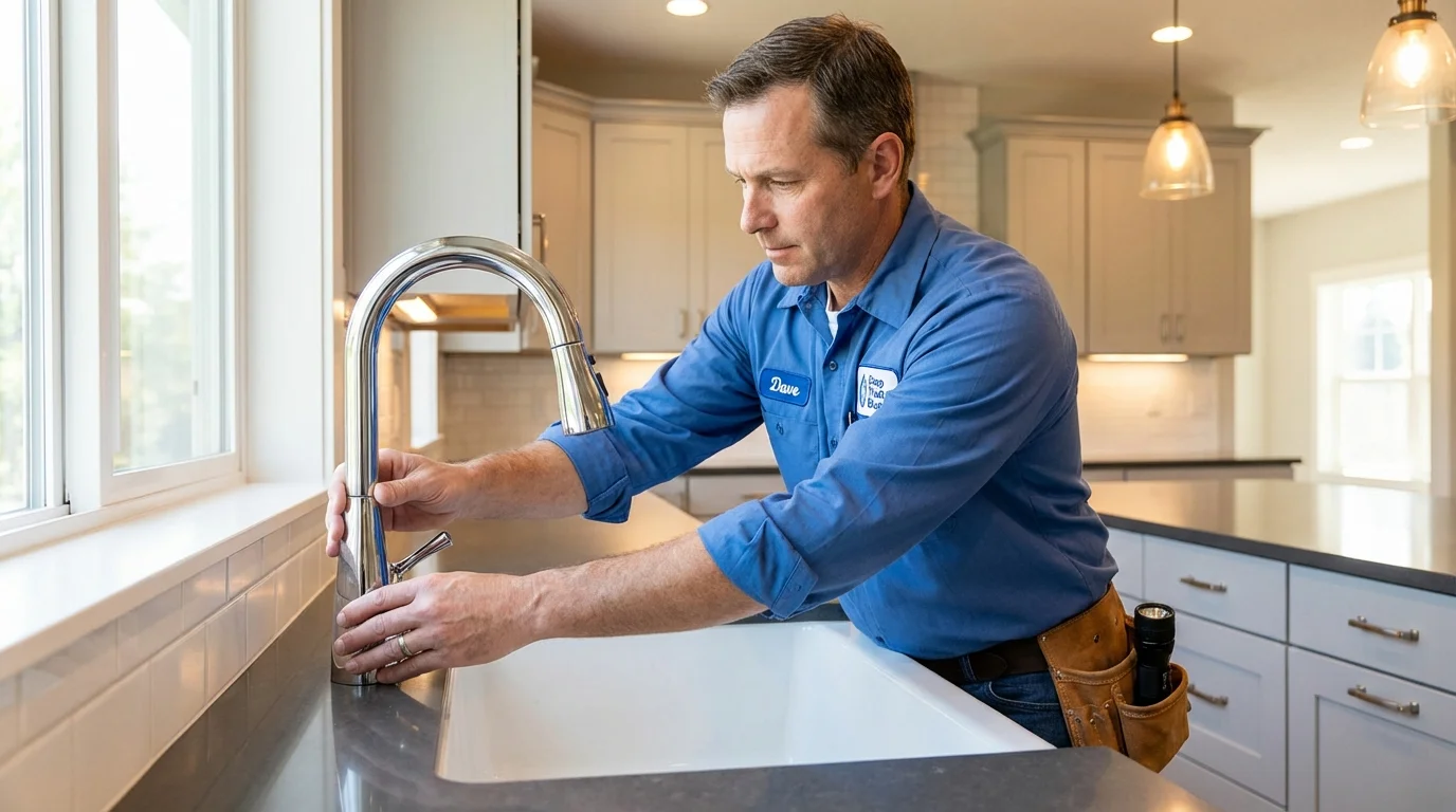 Kitchen faucet installation by Johns Plumbing LLC in Glen Burnie